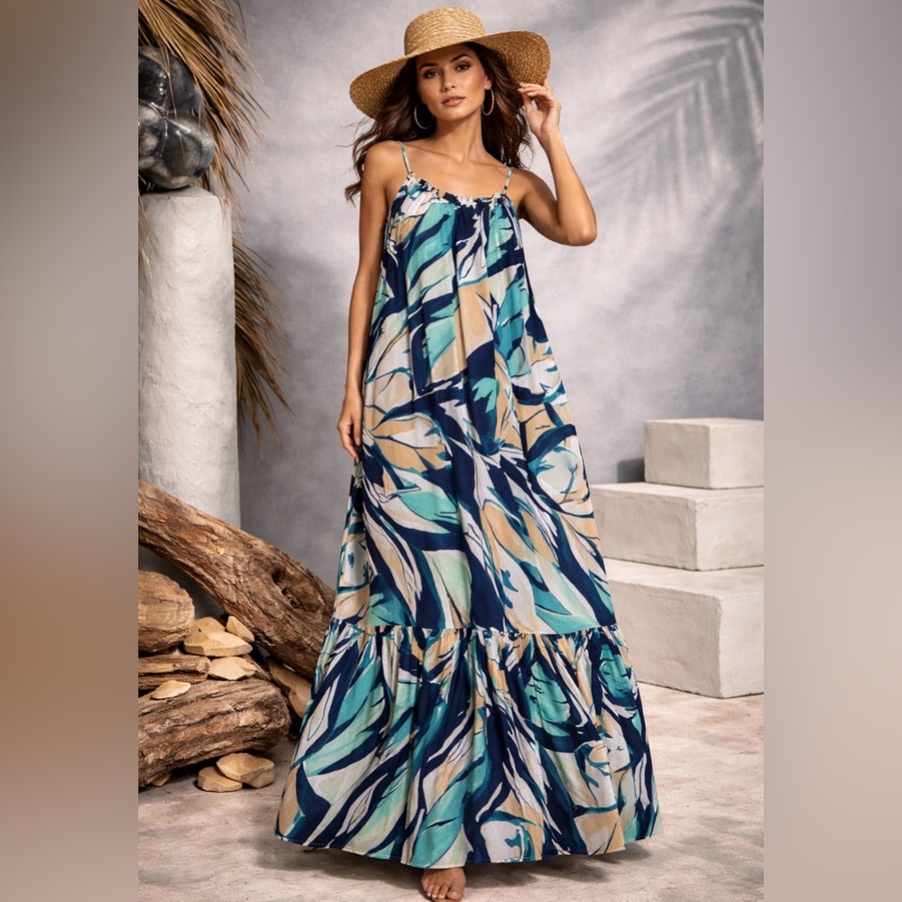 NWT Anthropologie Malika Printed Maxi Dress - Size XS
